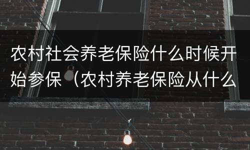 农村社会养老保险什么时候开始参保（农村养老保险从什么时候开始交的?）