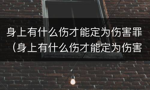 身上有什么伤才能定为伤害罪（身上有什么伤才能定为伤害罪呢）