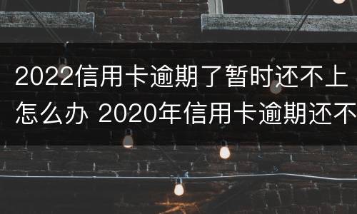 2022信用卡逾期了暂时还不上怎么办 2020年信用卡逾期还不上