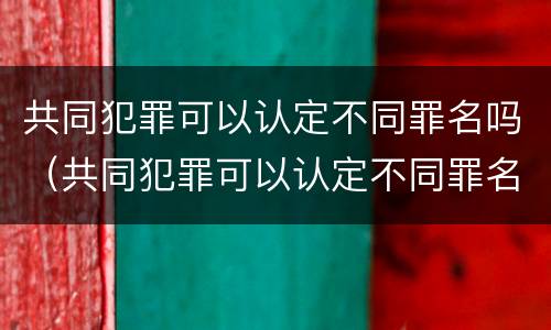 共同犯罪可以认定不同罪名吗（共同犯罪可以认定不同罪名吗）