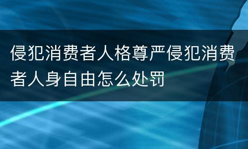 侵犯消费者人格尊严侵犯消费者人身自由怎么处罚