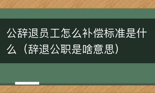 公辞退员工怎么补偿标准是什么（辞退公职是啥意思）