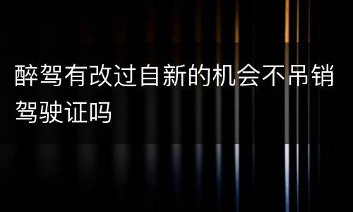 醉驾有改过自新的机会不吊销驾驶证吗