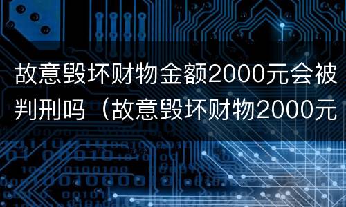 故意毁坏财物金额2000元会被判刑吗（故意毁坏财物2000元够拘留么）