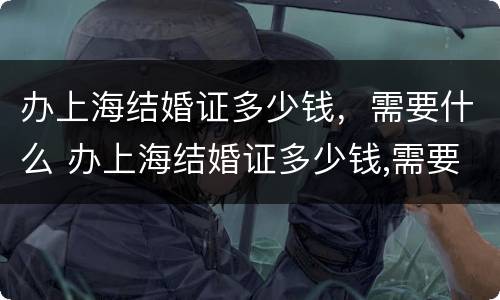 办上海结婚证多少钱，需要什么 办上海结婚证多少钱,需要什么材料