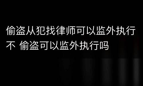 偷盗从犯找律师可以监外执行不 偷盗可以监外执行吗