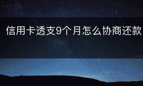 信用卡透支9个月怎么协商还款