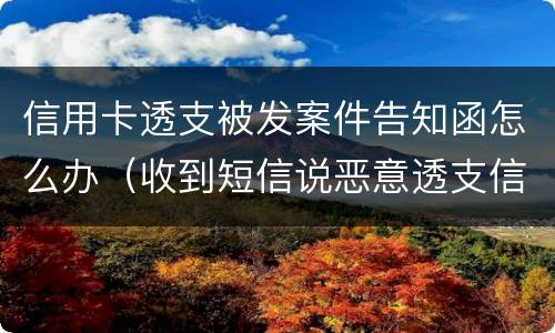 信用卡透支被发案件告知函怎么办（收到短信说恶意透支信用卡立案）