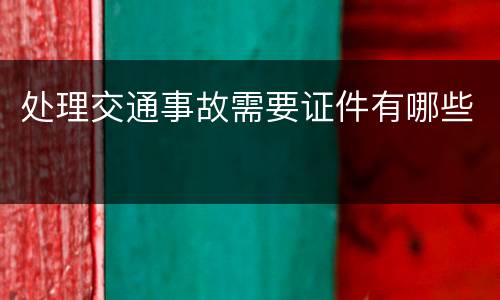 处理交通事故需要证件有哪些