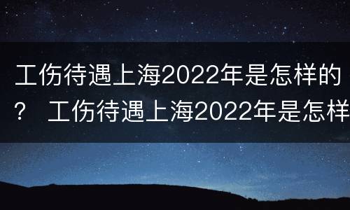 工伤待遇上海2022年是怎样的？ 工伤待遇上海2022年是怎样的呢