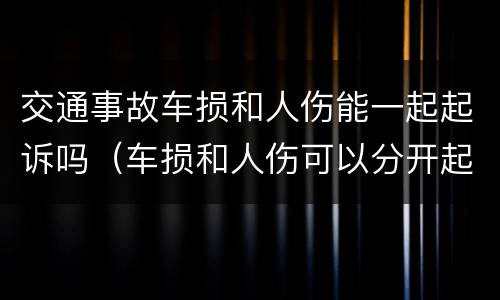 交通事故车损和人伤能一起起诉吗（车损和人伤可以分开起诉吗）