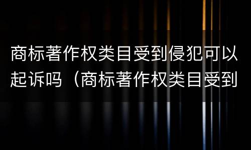 商标著作权类目受到侵犯可以起诉吗（商标著作权类目受到侵犯可以起诉吗）