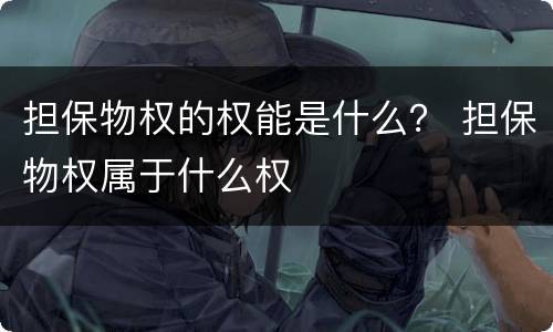 担保物权的权能是什么？ 担保物权属于什么权