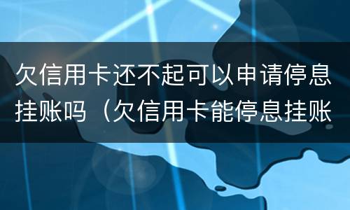 欠信用卡还不起可以申请停息挂账吗（欠信用卡能停息挂账吗）