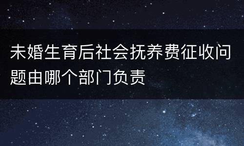 未婚生育后社会抚养费征收问题由哪个部门负责