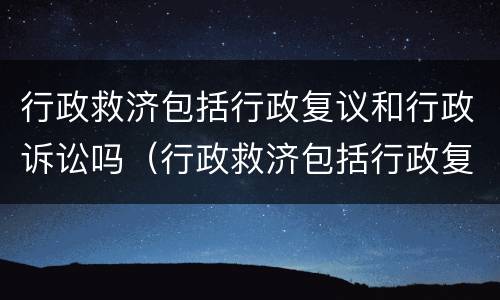 行政救济包括行政复议和行政诉讼吗（行政救济包括行政复议和行政诉讼吗对吗）