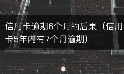 信用卡逾期6个月的后果（信用卡5年内有7个月逾期）