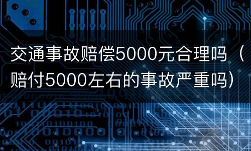 交通事故赔偿5000元合理吗（赔付5000左右的事故严重吗）