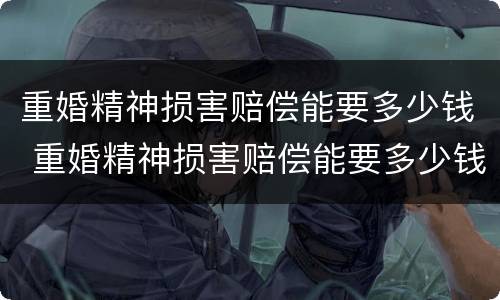 重婚精神损害赔偿能要多少钱 重婚精神损害赔偿能要多少钱呢