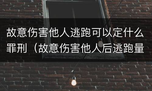 故意伤害他人逃跑可以定什么罪刑（故意伤害他人后逃跑量刑）