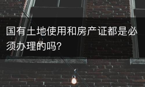 国有土地使用和房产证都是必须办理的吗？