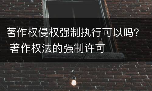 著作权侵权强制执行可以吗？ 著作权法的强制许可