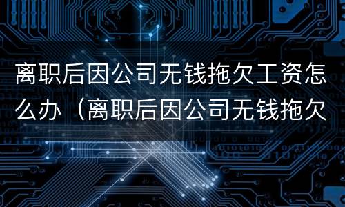 离职后因公司无钱拖欠工资怎么办（离职后因公司无钱拖欠工资怎么办理）