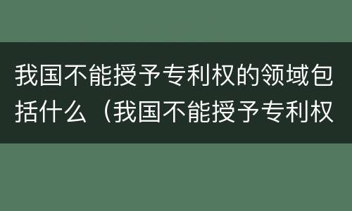 我国不能授予专利权的领域包括什么（我国不能授予专利权的领域包括什么）