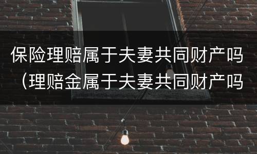 保险理赔属于夫妻共同财产吗（理赔金属于夫妻共同财产吗）