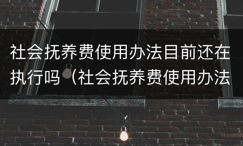 社会抚养费使用办法目前还在执行吗（社会抚养费使用办法目前还在执行吗为什么）