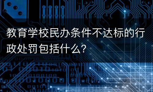 教育学校民办条件不达标的行政处罚包括什么？