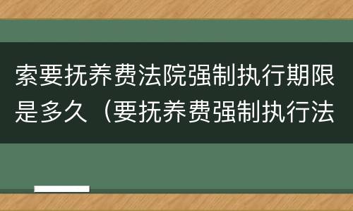 索要抚养费法院强制执行期限是多久（要抚养费强制执行法院收费吗）