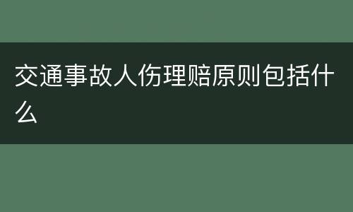 交通事故人伤理赔原则包括什么