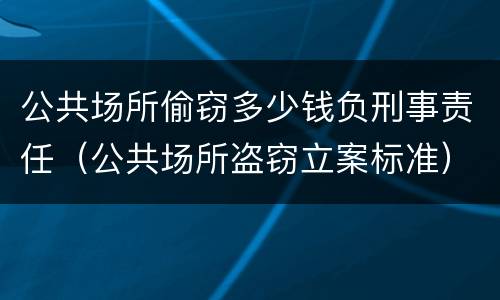 公共场所偷窃多少钱负刑事责任（公共场所盗窃立案标准）