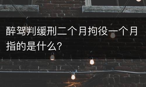 醉驾判缓刑二个月拘役一个月指的是什么？