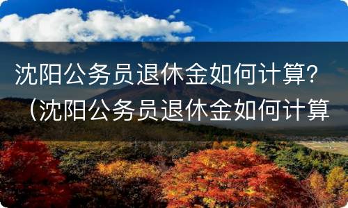 沈阳公务员退休金如何计算？（沈阳公务员退休金如何计算工资）