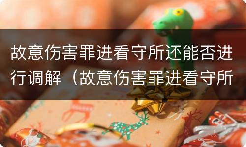 故意伤害罪进看守所还能否进行调解（故意伤害罪进看守所能办取保）