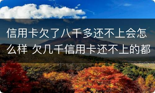 信用卡欠了八千多还不上会怎么样 欠几千信用卡还不上的都怎么样了