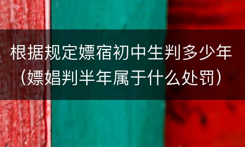 根据规定嫖宿初中生判多少年（嫖娼判半年属于什么处罚）