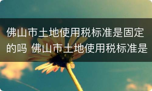 佛山市土地使用税标准是固定的吗 佛山市土地使用税标准是固定的吗怎么算