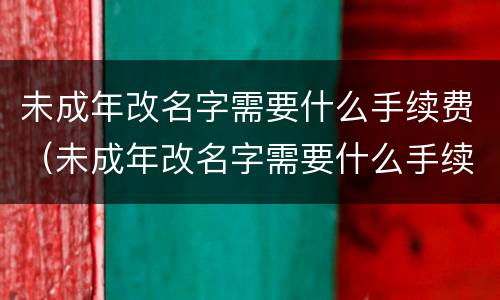 未成年改名字需要什么手续费（未成年改名字需要什么手续费和费用）