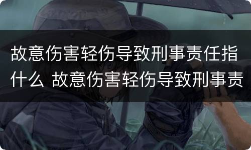 故意伤害轻伤导致刑事责任指什么 故意伤害轻伤导致刑事责任指什么意思