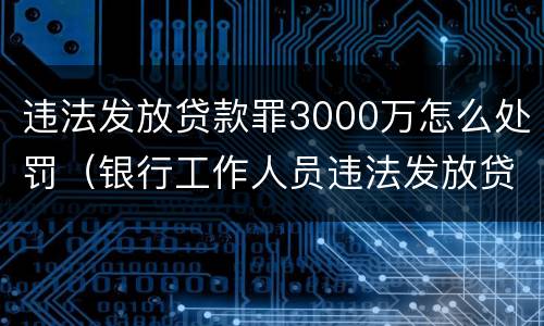 违法发放贷款罪3000万怎么处罚（银行工作人员违法发放贷款罪300万如何定罪）