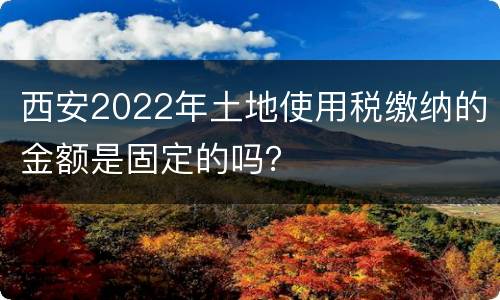 西安2022年土地使用税缴纳的金额是固定的吗？