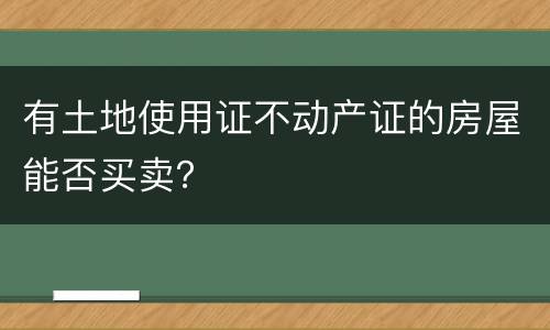 有土地使用证不动产证的房屋能否买卖？