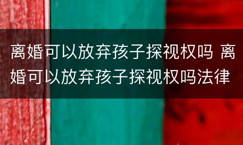 离婚可以放弃孩子探视权吗 离婚可以放弃孩子探视权吗法律规定