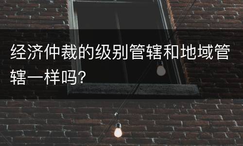 经济仲裁的级别管辖和地域管辖一样吗？