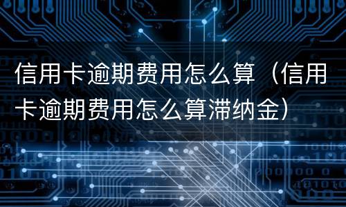 信用卡逾期费用怎么算（信用卡逾期费用怎么算滞纳金）