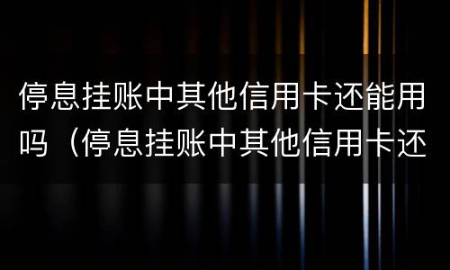 停息挂账中其他信用卡还能用吗（停息挂账中其他信用卡还能用吗怎么还款）