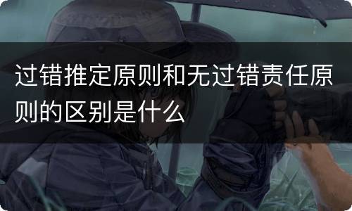 过错推定原则和无过错责任原则的区别是什么